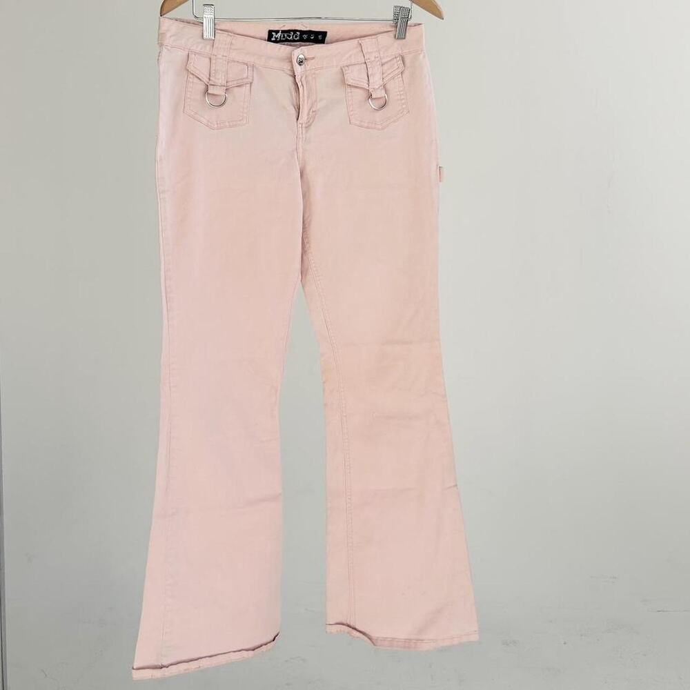 Baby Pink Pastel Y2K Flare Low Waist Pants